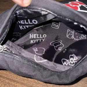 Hello Kitty X Sanrio Vintage 2009 Black Canvas Shoulder Tote Bag thumbnail 4
