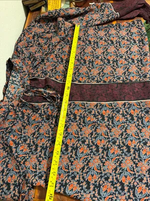 ASTR The Label Bohemian Peasant Tie Neck Smocked Cuffs Floral Blouse Prairie thumbnail 5