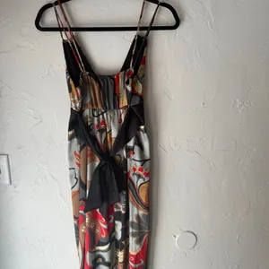 Forever Y2k Size Medium Retro Black Red Satin Going Out Maxi Dress‎ thumbnail 5
