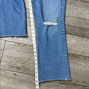 MOTHER The Tripper Ankle Fray Blue Distressed Straight Leg Jeans thumbnail 9