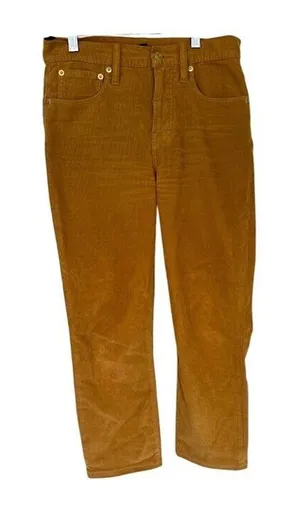 J Crew Womens Corduroy Ankle‎ Straight Pant Size 26 Mustard Yellow Brown Stretch thumbnail 1