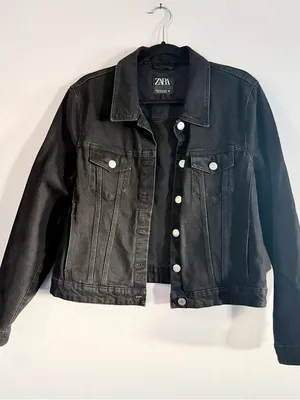ZARA Black Denim Jacket thumbnail 1