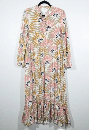 New Mare Mare x Anthropologie Pink Combo Lynda Maxi Dress Size Small thumbnail 2