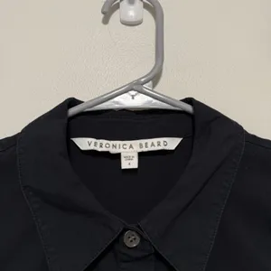 Veronica Beard Black Ferris Stretch Poplin Ruched Shirt Dress Size 4 thumbnail 5