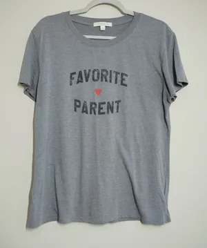Favorite Daughter Size Large Favorite Parent Graphic Tee Heather Grey T-Shirt thumbnail 1