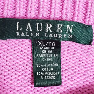 Lauren Ralph Lauren Light‎ Pink Cable Knit Pullover Sweater. Size: XL thumbnail 9