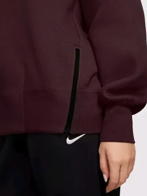 Nike Sportswear Tech Fleece Style Crewneck Sweatshirt Maroon Burgundy Sz S thumbnail 3