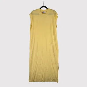 Free People FP Beach Womens Dress Yellow All Day Long Midi T Shirt Slit Medium thumbnail 2