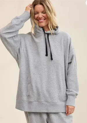 Aerie Travel Hoodie Oversized Gray Small thumbnail 1