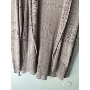 Knox‎ Rose Women's Mauve Knit Open Cardigan Sweater M Lightweight Boho Casual thumbnail 3