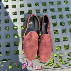 Aquatalia Size 8.5 Suede Made In Italy Ballet‎ Flat Loafers burgundy thumbnail 8