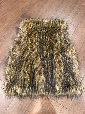 Staring At Stars Faux Fur Women’s Vest in Brown Size Small - C54-132 thumbnail 4