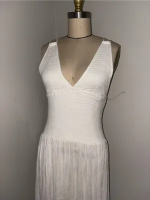 Free People Ivory Gauzy Maxi Dress Size Small thumbnail 7