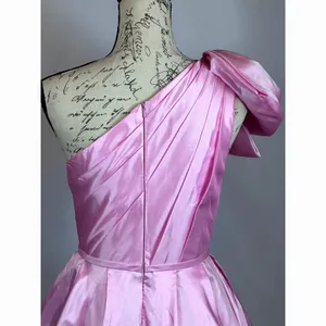 Mac Duggal One Shoulder Large Bow Pleated Gown Ice Pink 2 thumbnail 13