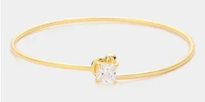 Asscher Crystal Hook Accented Bracelet Gold thumbnail 1