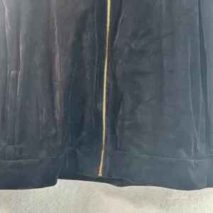 Lauren Ralph Lauren Black Velour Gold Piping Zip Up Hoodie Jacket 1X thumbnail 4