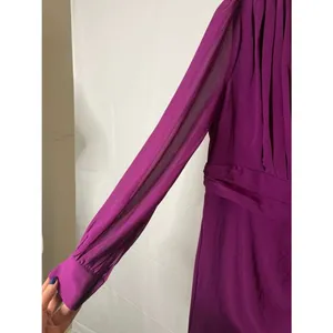 Faeriesty Surplice Neck Lantern Sleeve Chiffon Mermaid Dress in Purple sz Medium thumbnail 7