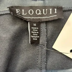 NWT Eloquii Belted Vegan Leather Pants Sz 16 Smoke Blue Baddie Plus‎ Size thumbnail 3