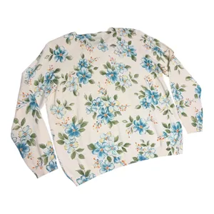 Alfred Dunner Cream Floral Beaded Cardigan Sweater size Medium thumbnail 3