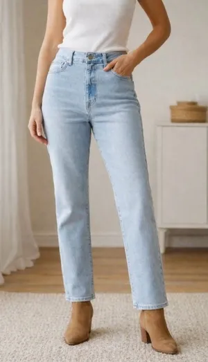 FRYE Light Wash High Rise Straight Leg Jeans 10 Blue 30 thumbnail 1
