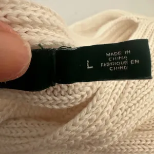 Lauren Ralph Lauren‎ Womens Large Ivory Cable Knit Sweater Minimalist Fisherman thumbnail 7