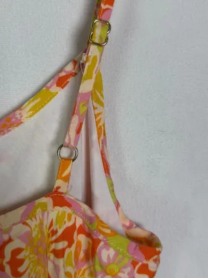 Rhythm Women’s Floral Slip Dress Pink Orange Retro Floral Midi Rayon Boho Size S thumbnail 6