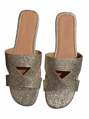 Olivia Miller Gold Slip on Sandals(Size 9) thumbnail 1