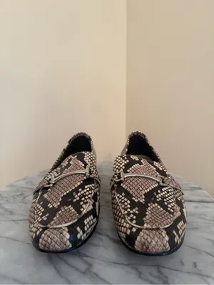 ALDO Snake Print Leather Loafers Women’s Size 9 Horsebit Slip On Flats thumbnail 3