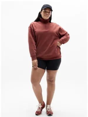 New Athleta M Forever Fleece 1/4 Zip Sweatshirt Cinnamon Red Medium Regular thumbnail 4
