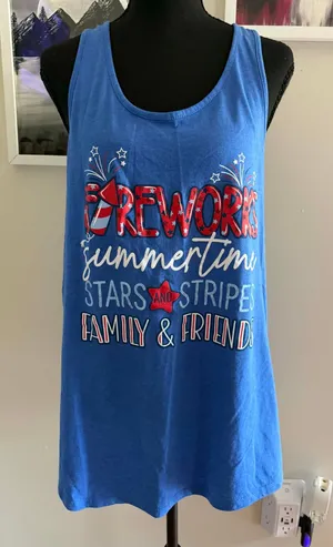 Blue Platinum Delta Apparel Patriotic Tank thumbnail 1
