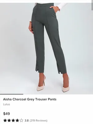 LULUS Women’s Aisha Charcoal Grey Trouser High Waist Dress Pants Trousers Size S thumbnail 3