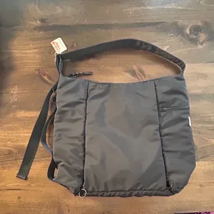 Free People No Time Zones Carryall Tote Black Nylon Gym Bag Oversized Purse thumbnail 3