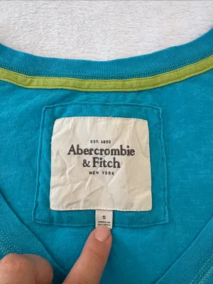 Abercrombie & Fitch size small blue y2k burnout short sleeve V-Neck Tee thumbnail 2