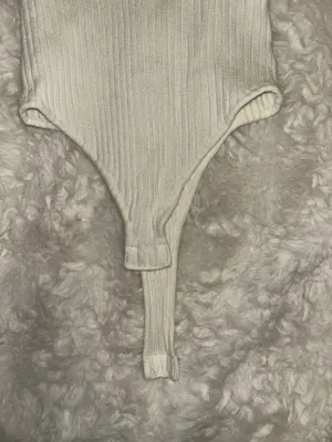 Altar’d State Ribbed Knit Lite Cream Bodysuit thumbnail 5