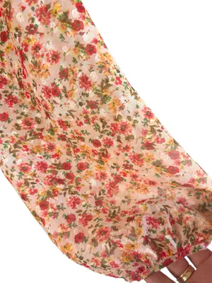 EUC Anthropologie Lenon Edition Floral Ruffle Skirt V Neck Long Slv. Dress Small thumbnail 5