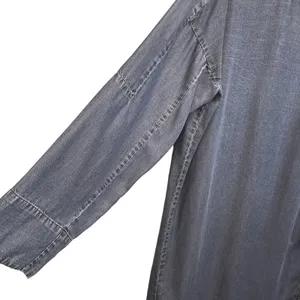 Zara Basic Long Sleeve Denim Shift Tunic Dress Shoulder Zip Blue Womens Size S‎ thumbnail 8