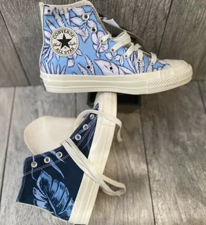 Converse Chuck Taylor high top all star Hawaiian tropical print sneakers sz 7.5 thumbnail 1