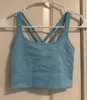 Zella Light Blue Double-Strap Sports Bralette thumbnail 1