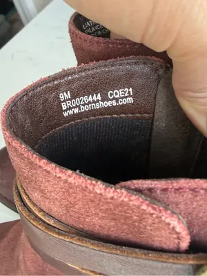 Børn Payton Burgundy Suede Dark Leather Strappy Ankle Booties Sz 9 thumbnail 6