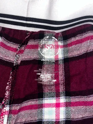 SO pj/lounge plaid bottoms medium with ties Red thumbnail 2