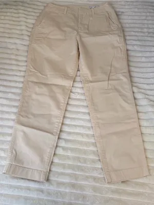 GAP Women's Downtown Mid Rise Khaki Light Beige Straight-Leg Pants Size 10 thumbnail 3