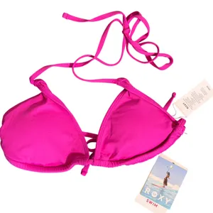NWT Roxy Womens Maui Pink Triangle Bikini Top UPF 50 Quick-Dry Swimwear‎ Small thumbnail 2