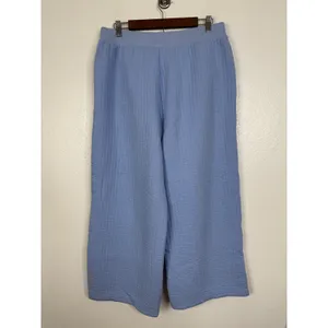Offline by‎ Aerie Quilted Wide Leg Lounge Pants Light Blue Size L Short thumbnail 2