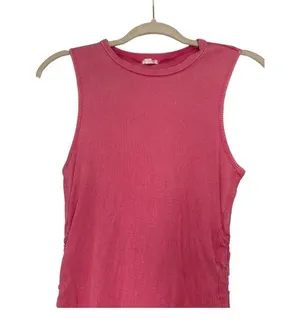 Garage Pink Side Scrunch Body con tank top mini dress // size small thumbnail 4