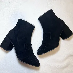 Steve by Steve madden Black Suede shooter kiltie booties - NIB thumbnail 1