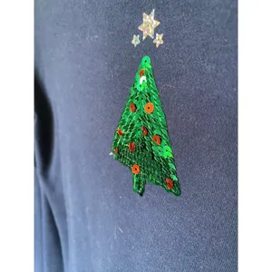 M&C Sequin Christmas Tree Pullover Festive Holiday Seasonal Merry Sparkle Cozy L thumbnail 4