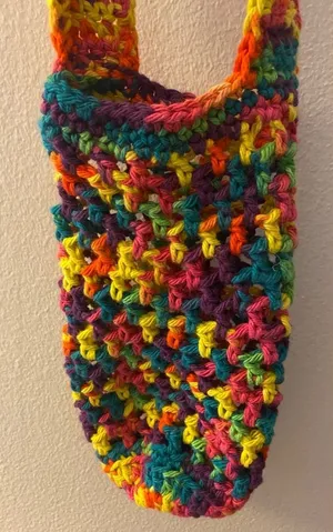 Handmade Rainbow Crochet Water Bottle Holder/Purse thumbnail 1
