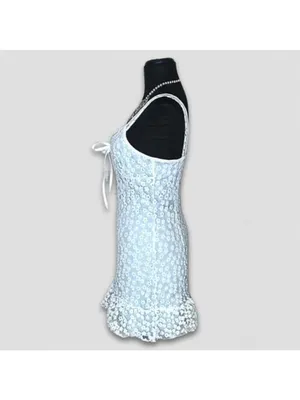Shein Cami Slip Dress Embroidered Mesh Size 4 thumbnail 5
