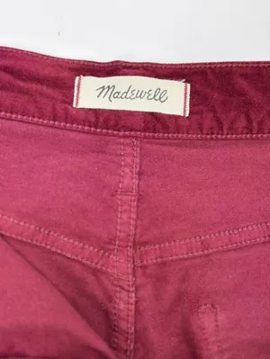 (E-574) Madewell Burgundy Corduroy Zip Mini Skirt thumbnail 2
