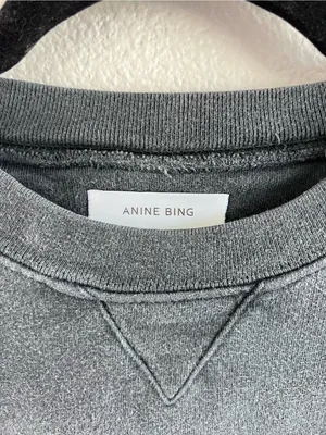 Anine Bing Women's Los Angeles French Terry Pullover Sweatshirt Grey Logo thumbnail 2
